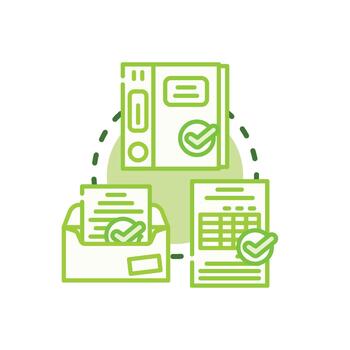 Certified verification document process concept vector