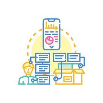 Dashboard analytics data processing on computer screens vector