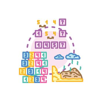 Bubble sort steps algorithm processing data visualization vector