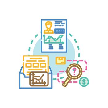 Consumer analytics tracking tool visualizing data insight vector