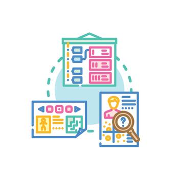 visual aplicación creación desarrollando móvil software proceso vector