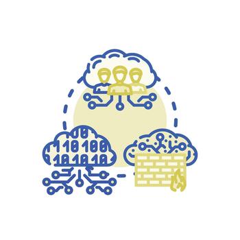 Cloud system architect designing network infrastructure solution vector