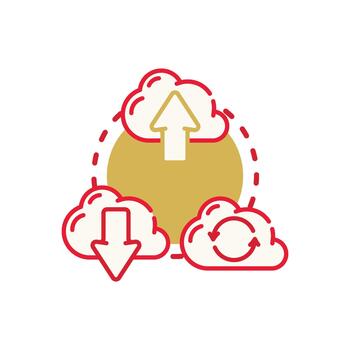 Cloud computing data storage transfer and security concept vector