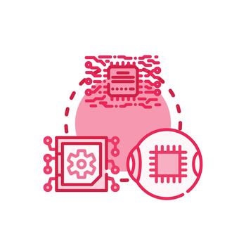 Semiconductor microchip creating process technology concept vector