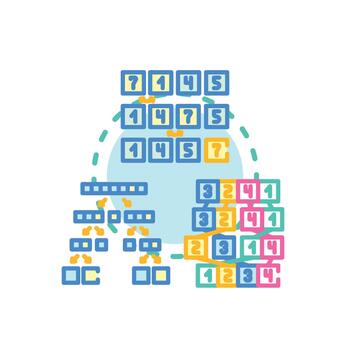 Bubble sort algorithm processing data structure concept vector