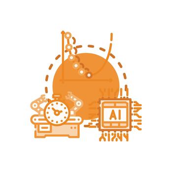 Data-driven optimization concept icon illustration vector