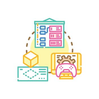 Creative concept rendering developing innovative strategy process vector