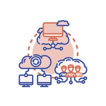Cloud computing growth developing digital technology advantages vector