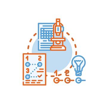 Research methods process for data analysis and development vector