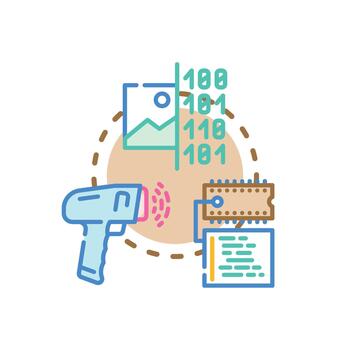 máquina código Procesando informática datos y detector loco vector