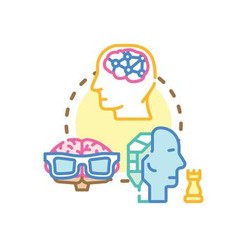 Artificial intelligence brain cognition algorithm concept vector