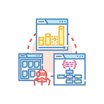 Website content management system design development process vector
