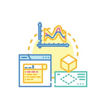 Icon concept generator creating new ideas algorithm vector