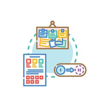 Dark theme ui web application developing process vector