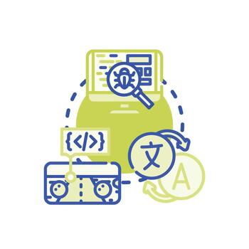 desarrollador escritura programación idiomas código en computadora vector
