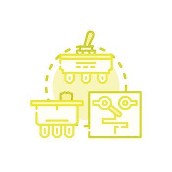 Power button switch interface top down concept vector