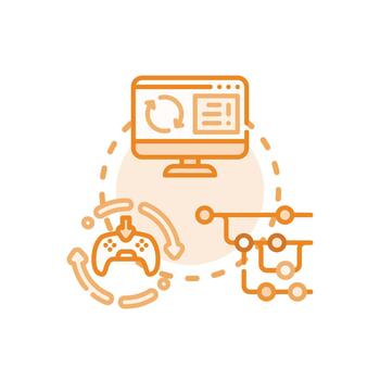 comprobación fuente actualizaciones concepto icono ilustración vector