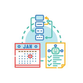 Assignment list organizing task management workflow process vector