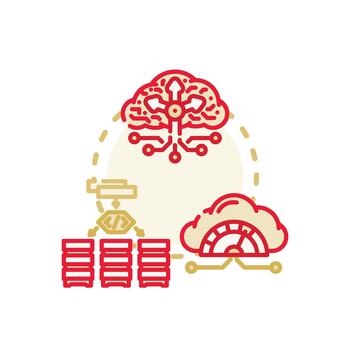 Information network infrastructure concept managing cloud computing vector