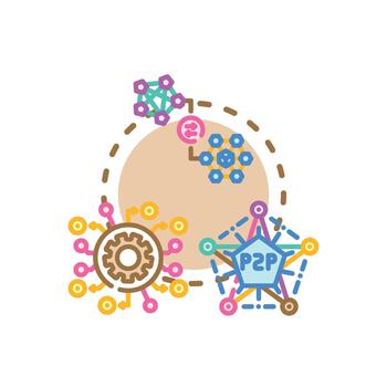Internet protocol software layer data networking concept vector