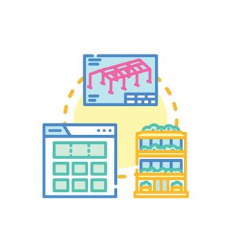 sólido arquitectónico diseño concepto utilizando computadora tecnología vector