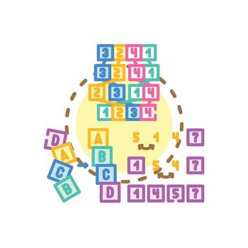 Data sorting process using bubble sort algorithm vector