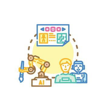 Android artificial intelligence prototype concept art development vector