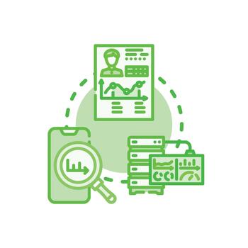Web app analytics dashboard visualizing data statistics reporting vector