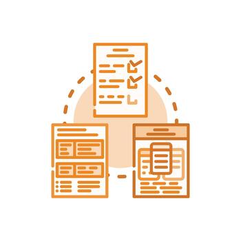 Checklist sheets planning task completion progress concept vector