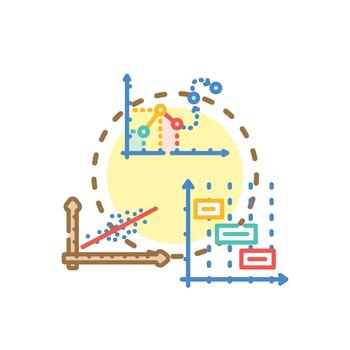 Predictive analytics timeline concept for data forecasting vector