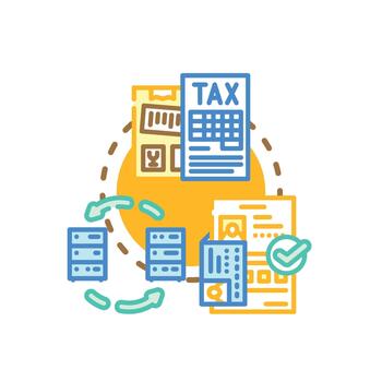 Immigration application file global document processing concept vector