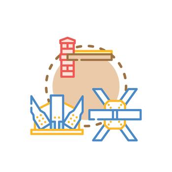 Engineering structural framework for modern building construction vector