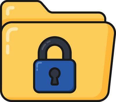 Colored Encrypted Folder Security Icon vector