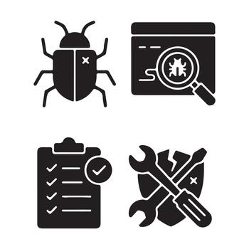 Software Bug Debugging Technology vector