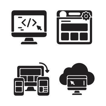 moderno sitio web codificación desarrollo tecnología vector
