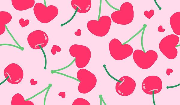 Cherry pattern background vector