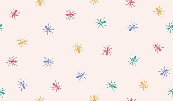 Cute ants pattern background vector