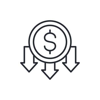 Decrease Icon Outline Style. Relevant To Market Research vector