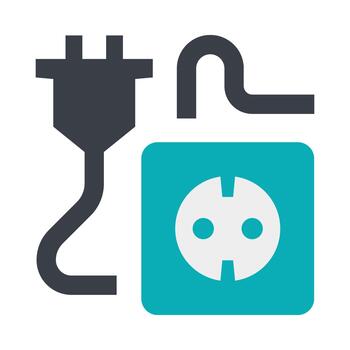 eléctrico enchufe y enchufe icono plano vector