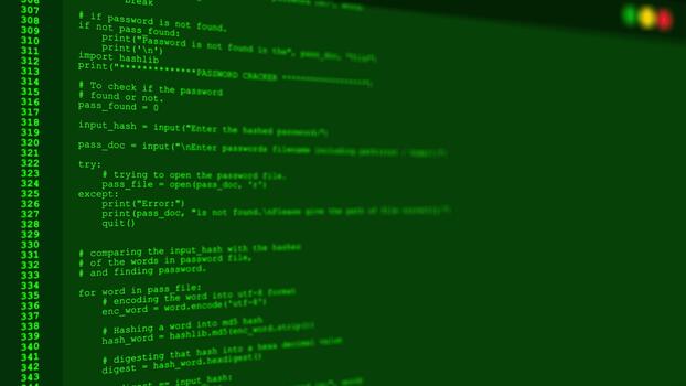 vert python programmation code défilement sur foncé Terminal écran Contexte video