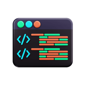 3D Software Code Window Interface png
