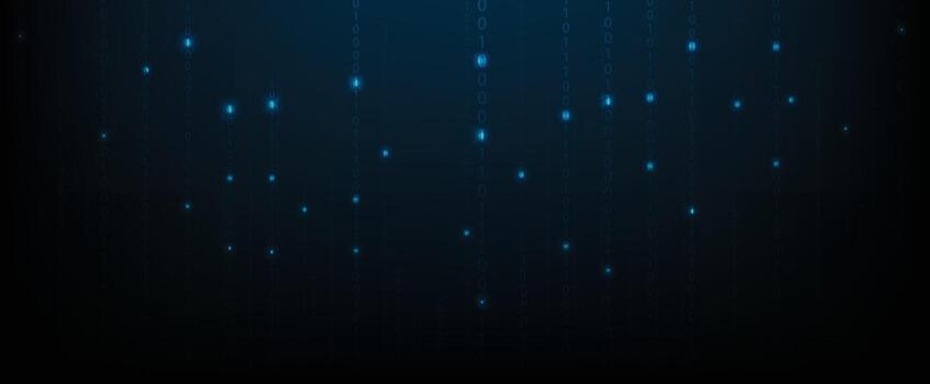 Futuristic Digital Data Streams with Glowing Binary Code vector