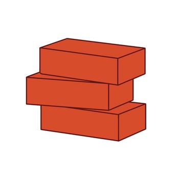Red Bricks Stack Flat vector