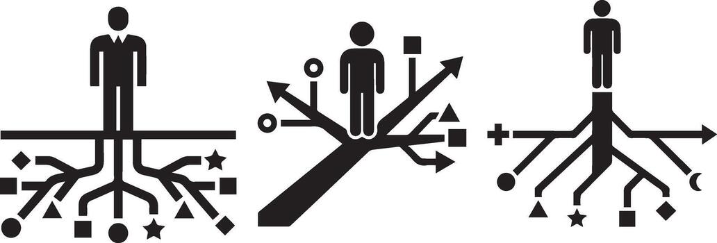 Decision Paralysis Split Path Icon vector