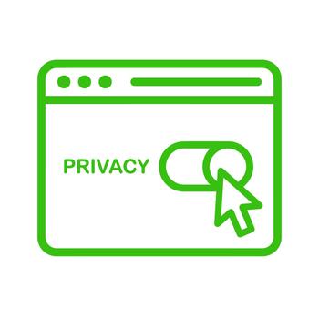 Data Privacy Control Toggle Button in Browser Interface vector