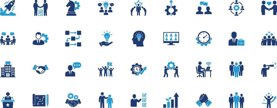A Teamwork Solid Icon Set vector