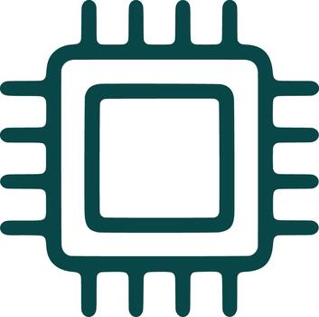 Computer chip icon for technology and processing. vector