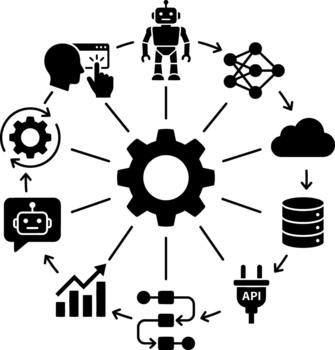 Artificial intelligence workflow and data ecosystem vector
