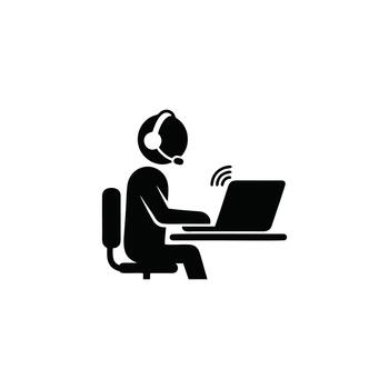 apoyo representante trabajando operador vector