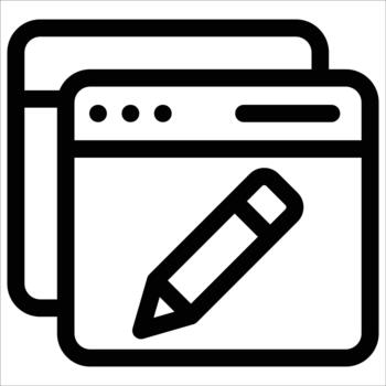 navegador editar web desarrollo icono vector